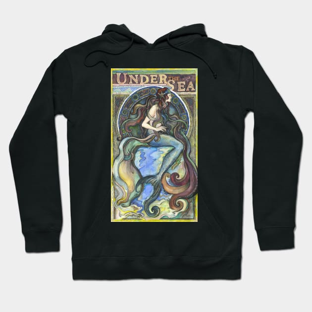 Art Nouveau Mermaid Hoodie by FanitsaArt